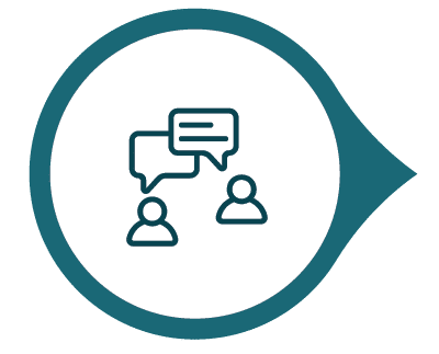 icon of two people chatting to illustrate expert counseling